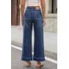 imageCicy Bell Womens Cropped Wide Leg Jeans Stretchy High Waisted Trendy Capri Baggy Denim Ankle Pants with PocketsNavy
