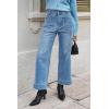 imageCicy Bell Womens Cropped Wide Leg Jeans Stretchy High Waisted Trendy Capri Baggy Denim Ankle Pants with PocketsSky Blue