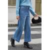 imageCicy Bell Womens Cropped Wide Leg Jeans Stretchy High Waisted Trendy Capri Baggy Denim Ankle Pants with PocketsWash Blue