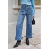 imageCicy Bell Womens Cropped Wide Leg Jeans Stretchy High Waisted Trendy Capri Baggy Denim Ankle Pants with PocketsWash Blue