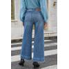 imageCicy Bell Womens Cropped Wide Leg Jeans Stretchy High Waisted Trendy Capri Baggy Denim Ankle Pants with PocketsWash Blue