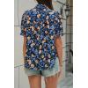 imageCicy Bell Womens Floral Printed Button Down Shirts Summer Casual Puff Short Sleeve Collared V Neck Blouses Work TopsNavy
