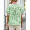imageCicy Bell Womens Floral Short Puff Sleeve Tops V Neck Patchwork Boho Summer Blouses Dressy Casual ShirtsGreen