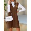 imageCicy Bell Womens Oversized Sweater Vest Dress V Neck Sleeveless Fall Trendy Casual Knit Cable Mini DressesBrown