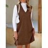 imageCicy Bell Womens Oversized Sweater Vest Dress V Neck Sleeveless Fall Trendy Casual Knit Cable Mini DressesBrown