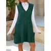 imageCicy Bell Womens Oversized Sweater Vest Dress V Neck Sleeveless Fall Trendy Casual Knit Cable Mini DressesDark Green