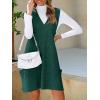 imageCicy Bell Womens Oversized Sweater Vest Dress V Neck Sleeveless Fall Trendy Casual Knit Cable Mini DressesDark Green