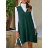 imageCicy Bell Womens Oversized Sweater Vest Dress V Neck Sleeveless Fall Trendy Casual Knit Cable Mini DressesDark Green