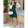 imageCicy Bell Womens Oversized Sweater Vest Dress V Neck Sleeveless Fall Trendy Casual Knit Cable Mini DressesDark Green