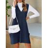 imageCicy Bell Womens Oversized Sweater Vest Dress V Neck Sleeveless Fall Trendy Casual Knit Cable Mini DressesNavy