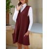 imageCicy Bell Womens Oversized Sweater Vest Dress V Neck Sleeveless Fall Trendy Casual Knit Cable Mini DressesWine Red