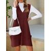imageCicy Bell Womens Oversized Sweater Vest Dress V Neck Sleeveless Fall Trendy Casual Knit Cable Mini DressesWine Red