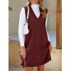 imageCicy Bell Womens Oversized Sweater Vest Dress V Neck Sleeveless Fall Trendy Casual Knit Cable Mini DressesWine Red