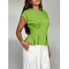 imageCicy Bell Womens Peplum Tops Summer Babydoll Cap Sleeve TShirts Dressy Casual Crew Neck Pleated BlousesGreen