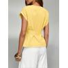 imageCicy Bell Womens Peplum Tops Summer Babydoll Cap Sleeve TShirts Dressy Casual Crew Neck Pleated BlousesLight Yellow