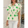 imageCicy Bell Womens Polka Dot Babydoll Tops Peplum Ruffle Cap Sleeve Blouses Summer Casual Half Button Up ShirtsApricot