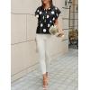 imageCicy Bell Womens Polka Dot Babydoll Tops Peplum Ruffle Cap Sleeve Blouses Summer Casual Half Button Up ShirtsBlack