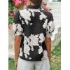 imageCicy Bell Womens Puff Sleeve Button Down Shirts Floral Print Summer Casual Tops Boho Loose Fit Collared BlouseBlack