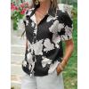 imageCicy Bell Womens Puff Sleeve Button Down Shirts Floral Print Summer Casual Tops Boho Loose Fit Collared BlouseBlack