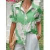 imageCicy Bell Womens Puff Sleeve Button Down Shirts Floral Print Summer Casual Tops Boho Loose Fit Collared BlouseGreen