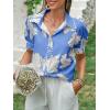 imageCicy Bell Womens Puff Sleeve Button Down Shirts Floral Print Summer Casual Tops Boho Loose Fit Collared BlouseLight Blue