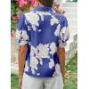 imageCicy Bell Womens Puff Sleeve Button Down Shirts Floral Print Summer Casual Tops Boho Loose Fit Collared BlouseNavy