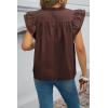 imageCicy Bell Womens Ruffle Cap Sleeve Blouses V Neck Dressy Casual Tops Summer Sleeveless Cotton ShirtsBrown