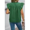 imageCicy Bell Womens Ruffle Cap Sleeve Blouses V Neck Dressy Casual Tops Summer Sleeveless Cotton ShirtsDeep Green