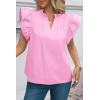 imageCicy Bell Womens Ruffle Cap Sleeve Blouses V Neck Dressy Casual Tops Summer Sleeveless Cotton ShirtsPink