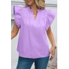 imageCicy Bell Womens Ruffle Cap Sleeve Blouses V Neck Dressy Casual Tops Summer Sleeveless Cotton ShirtsPurple
