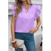 imageCicy Bell Womens Ruffle Cap Sleeve Blouses V Neck Dressy Casual Tops Summer Sleeveless Cotton ShirtsPurple