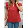 imageCicy Bell Womens Ruffle Cap Sleeve Blouses V Neck Dressy Casual Tops Summer Sleeveless Cotton ShirtsRed