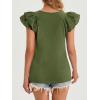 imageCicy Bell Womens Ruffle Cap Sleeve TShirts Dressy Casual Summer Lace Tank Tops Crewneck Cute Basic TeeArmy Green