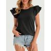 imageCicy Bell Womens Ruffle Cap Sleeve TShirts Dressy Casual Summer Lace Tank Tops Crewneck Cute Basic TeeBlack