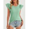 imageCicy Bell Womens Ruffle Cap Sleeve TShirts Dressy Casual Summer Lace Tank Tops Crewneck Cute Basic TeeGreen