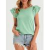 imageCicy Bell Womens Ruffle Cap Sleeve TShirts Dressy Casual Summer Lace Tank Tops Crewneck Cute Basic TeeGreen