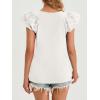 imageCicy Bell Womens Ruffle Cap Sleeve TShirts Dressy Casual Summer Lace Tank Tops Crewneck Cute Basic TeeWhite