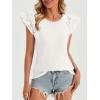 imageCicy Bell Womens Ruffle Cap Sleeve TShirts Dressy Casual Summer Lace Tank Tops Crewneck Cute Basic TeeWhite