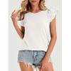 imageCicy Bell Womens Ruffle Cap Sleeve TShirts Dressy Casual Summer Lace Tank Tops Crewneck Cute Basic TeeWhite