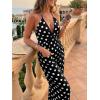 imageCicy Bell Womens Sexy Halter Jumpsuits Casual Deep V Nevk Beach Jogger Long Pants RompersBlack1