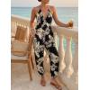 imageCicy Bell Womens Sexy Halter Jumpsuits Casual Deep V Nevk Beach Jogger Long Pants RompersBlackbrown1