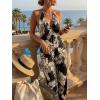 imageCicy Bell Womens Sexy Halter Jumpsuits Casual Deep V Nevk Beach Jogger Long Pants RompersBlackbrown1