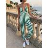 imageCicy Bell Womens Sexy Halter Jumpsuits Casual Deep V Nevk Beach Jogger Long Pants RompersGreen1