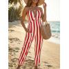 imageCicy Bell Womens Sexy Halter Jumpsuits Casual Deep V Nevk Beach Jogger Long Pants RompersRed1