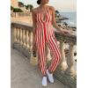 imageCicy Bell Womens Sexy Halter Jumpsuits Casual Deep V Nevk Beach Jogger Long Pants RompersRed1
