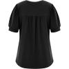 imageCicy Bell Womens Short Puff Sleeve Tops Crew Neck Ribbed Summer TShirts Loose Fit Flowy Tunic BlousesBlack