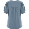 imageCicy Bell Womens Short Puff Sleeve Tops Crew Neck Ribbed Summer TShirts Loose Fit Flowy Tunic BlousesBluish Gray