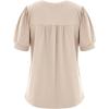 imageCicy Bell Womens Short Puff Sleeve Tops Crew Neck Ribbed Summer TShirts Loose Fit Flowy Tunic BlousesLight Khaki