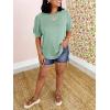 imageCicy Bell Womens Short Puff Sleeve Tops Crew Neck Ribbed Summer TShirts Loose Fit Flowy Tunic BlousesPea Green
