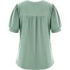 imageCicy Bell Womens Short Puff Sleeve Tops Crew Neck Ribbed Summer TShirts Loose Fit Flowy Tunic BlousesPea Green